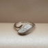 Kép 1/2 - Ezüst, levél alakú  gyöngyház berakásos gyűrű cirkónia kövekkel díszítve