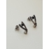 Kép 3/3 - 14 karátos   fehérarany fantázia fülbevaló fekete gyémántokkal 