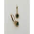 Kép 2/3 - 14 karátos  zöld és fehér  cirkon kövekkel díszített pattent záras aranyfülbevaló