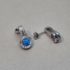 Kép 3/3 - Ezüst csepp alakú fülbevaló kék opállal 